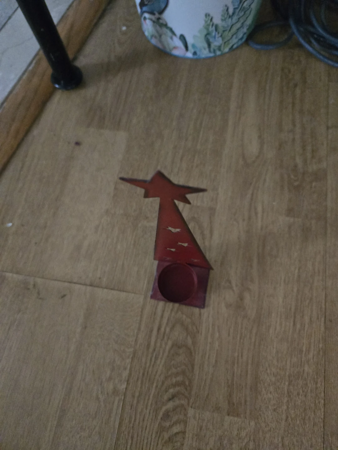 Red Star Taper Candle Holder