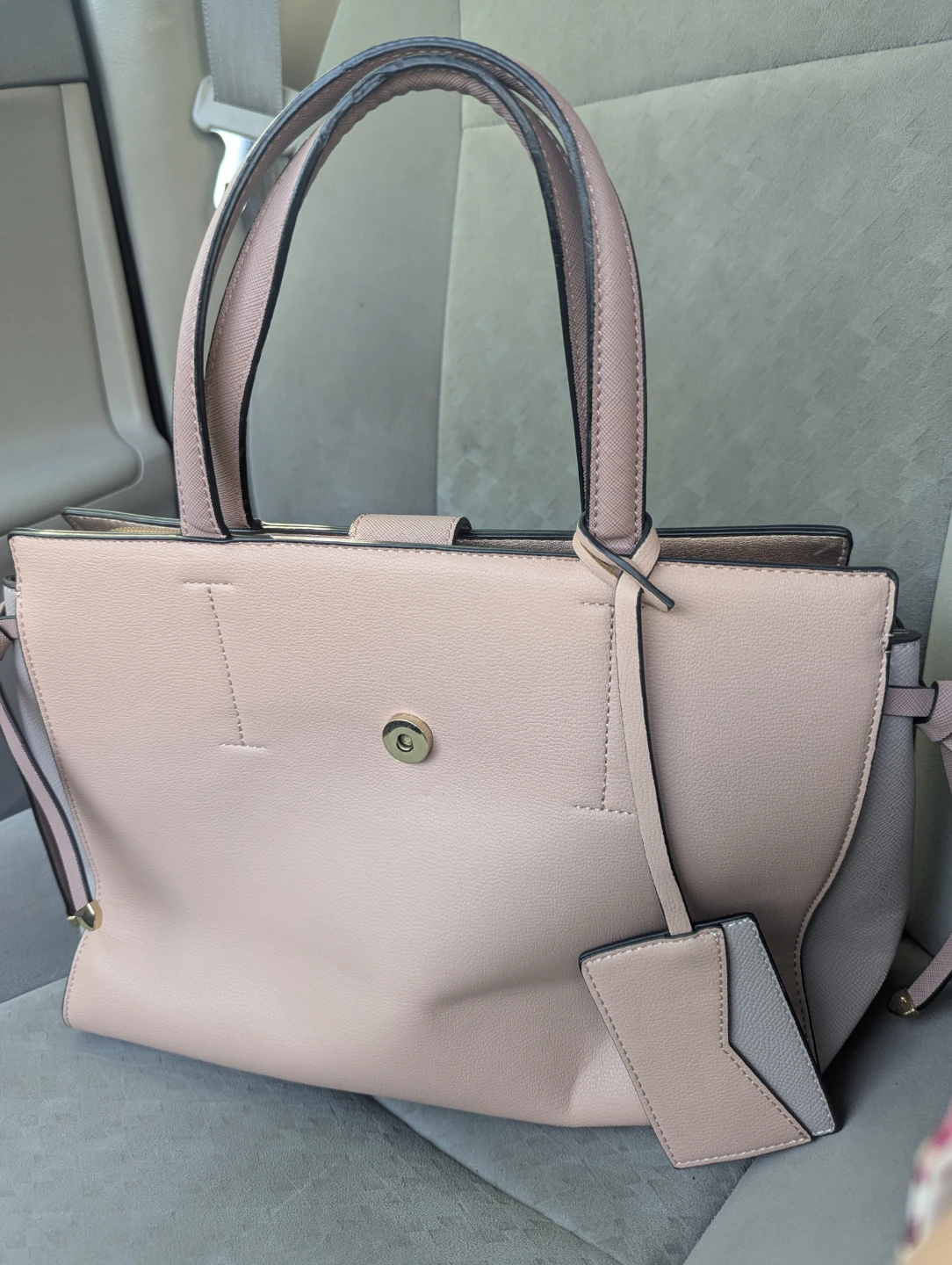 Women's Pink & Grey Satchel Handbag - photo 2