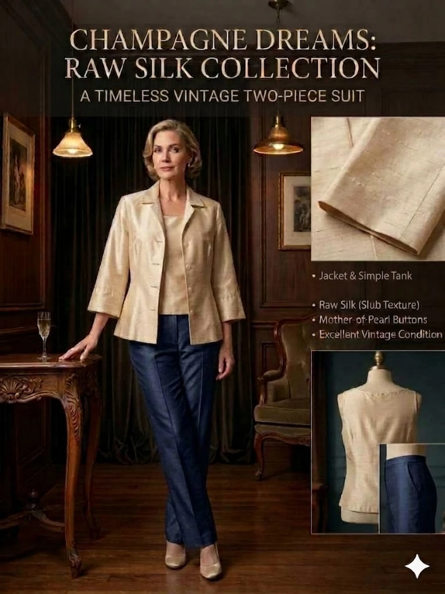 Champagne Dreams Raw Silk Two-Piece Suit 12 - photo 2