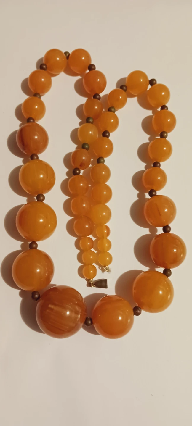 Egg Yolk Butterscotch Graduated Amber Vintage Necklace