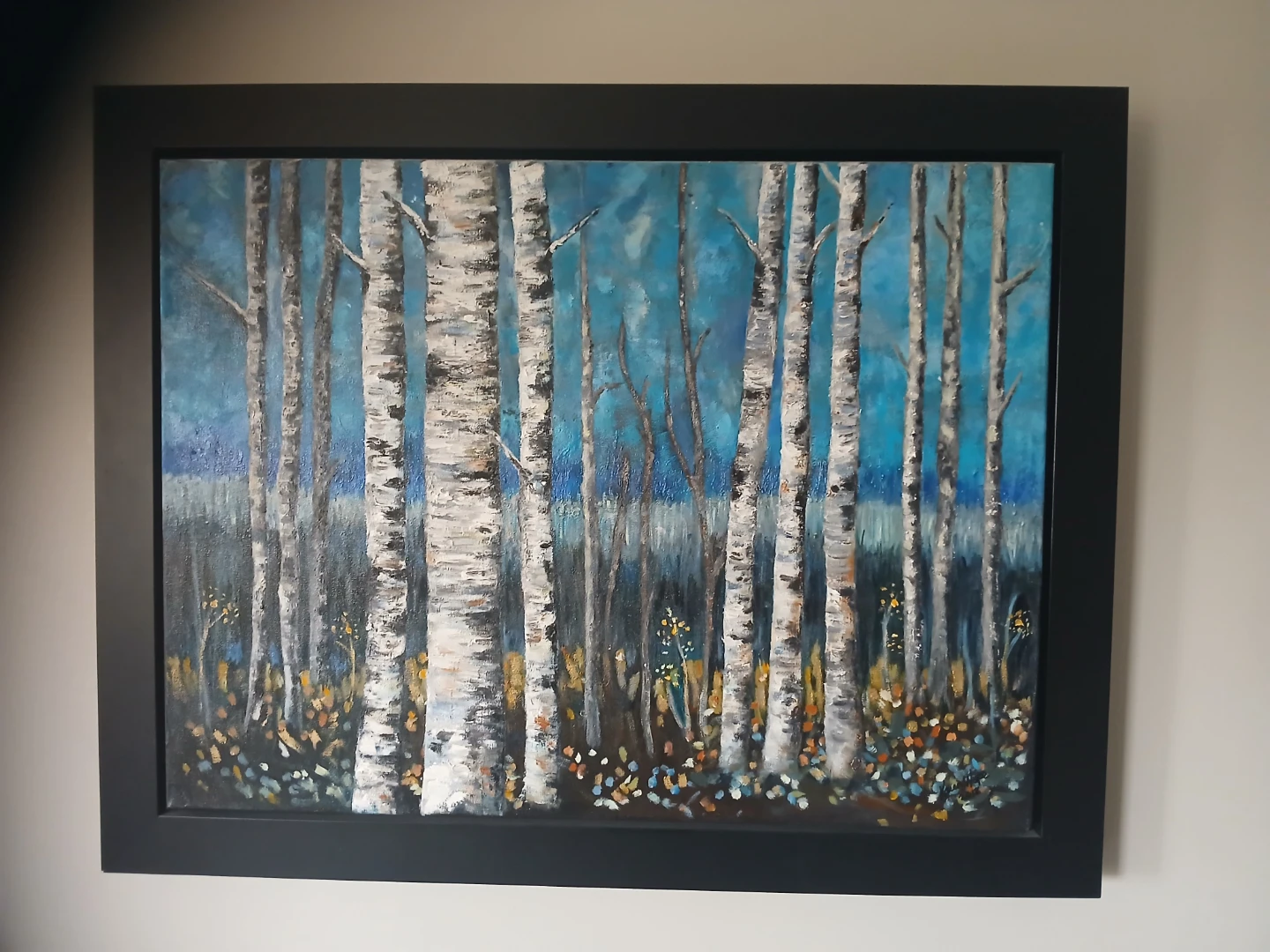Framed Birch Tree Painting - photo 2