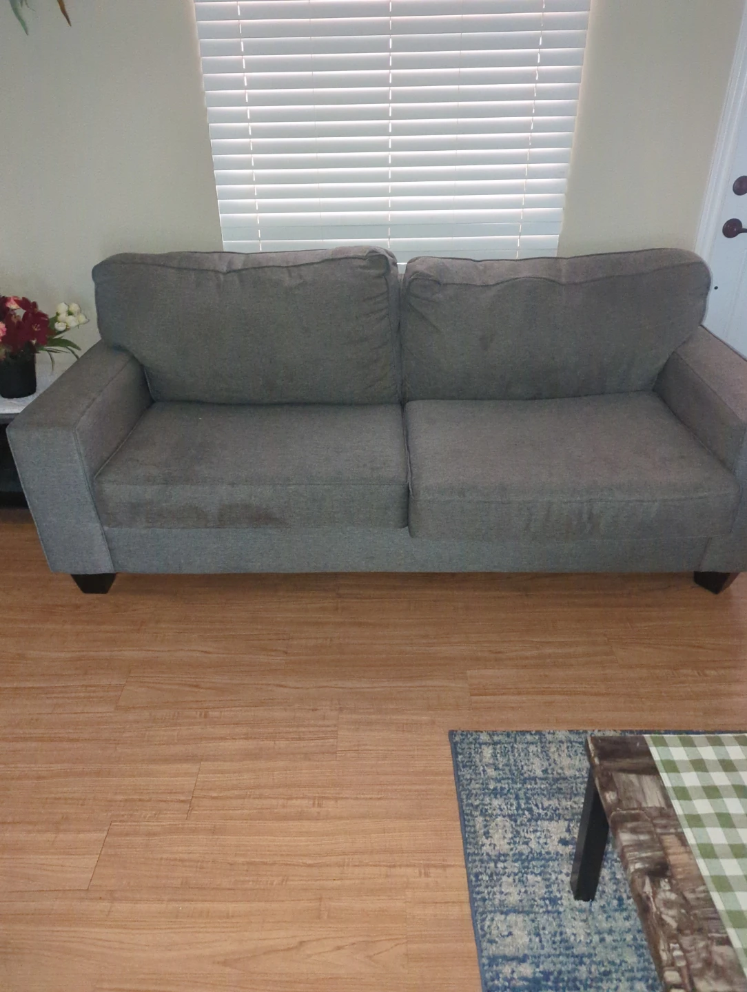 Grey Fabric Loveseat Sofa - photo 2