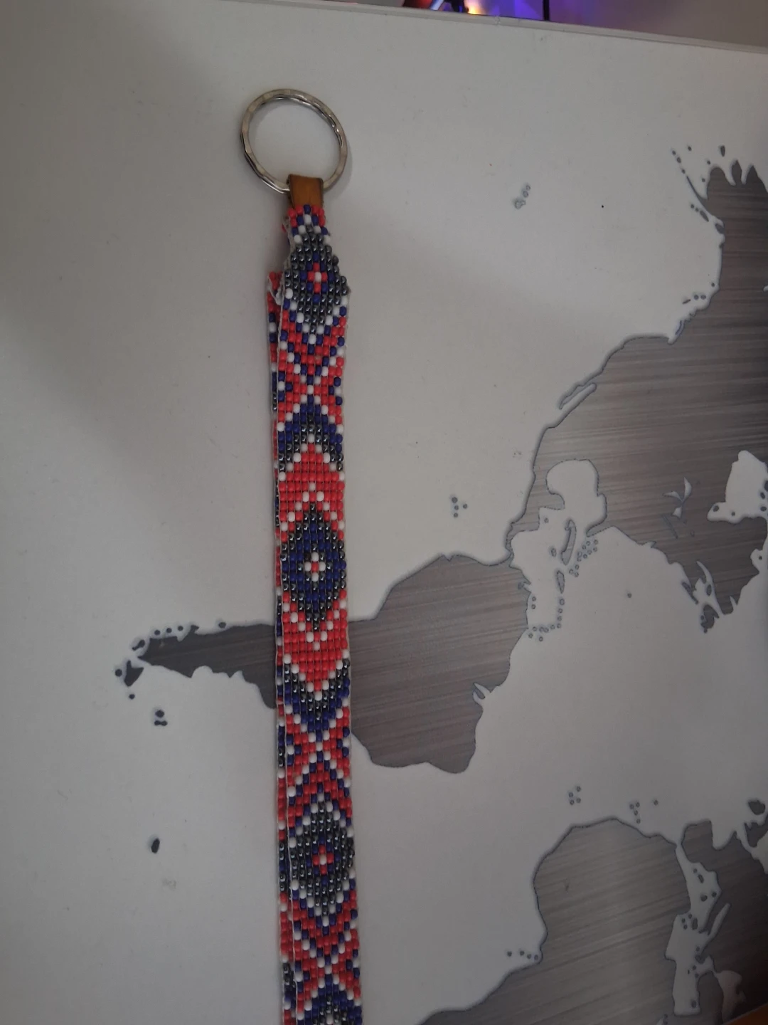 Beaded Lanyard with Keychain