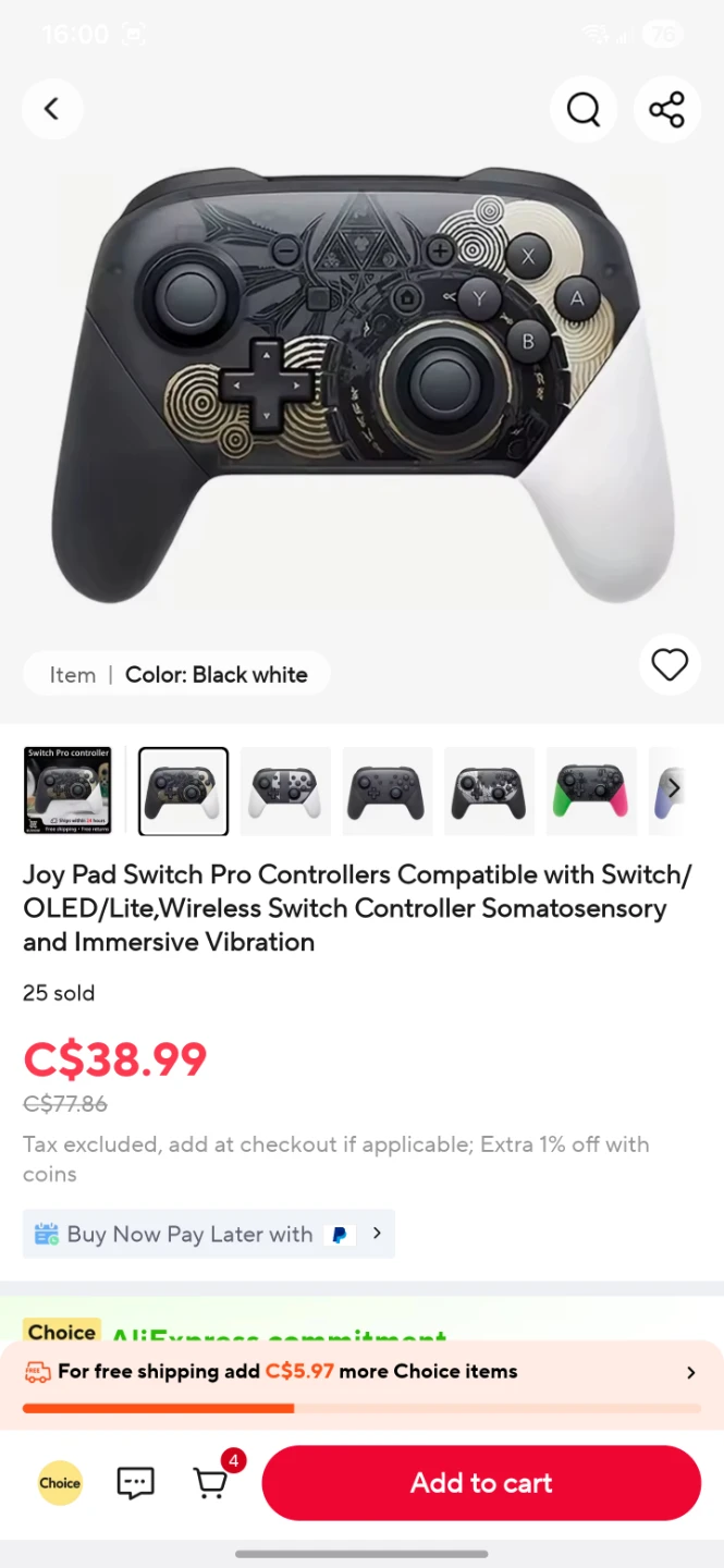 Joy Pad Switch Pro Controllers Compatible with Switch/ OLED