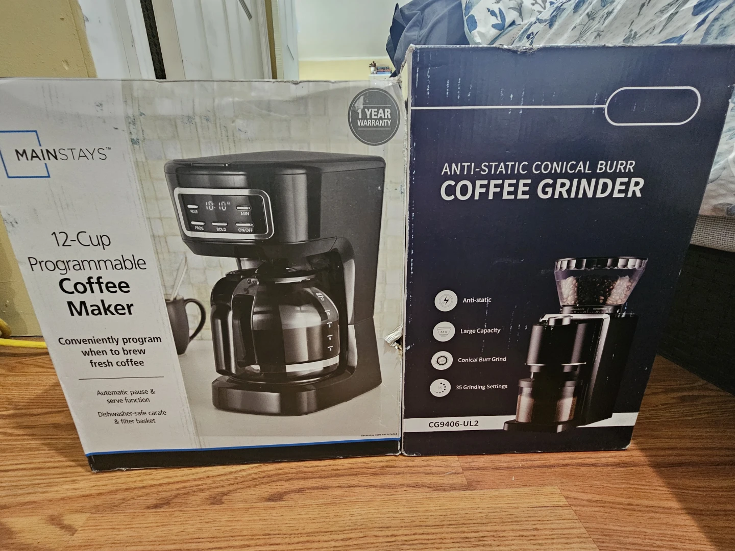 Mainstays 12-Cup Programmable Coffee Maker and Coffee Grinder
