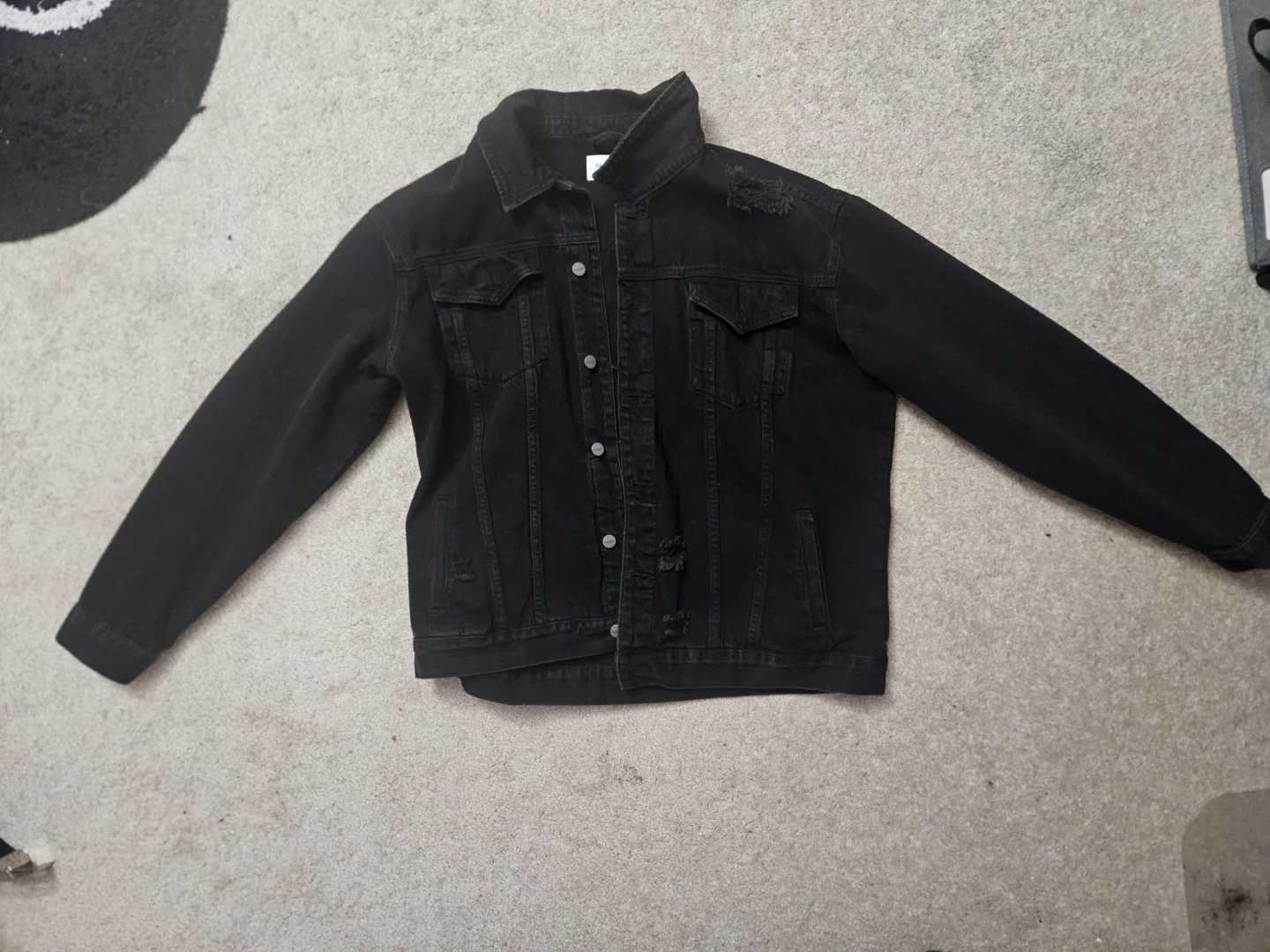 Men's Saint Morta Distressed Denim Jacket - Large