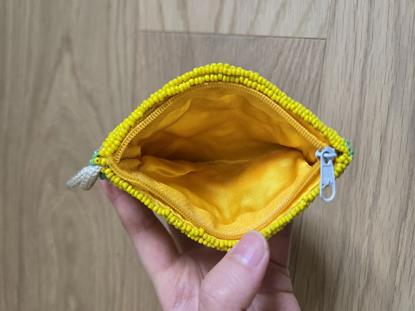 Yellow Watermelon Beaded Coin Purse Pouch - photo 3