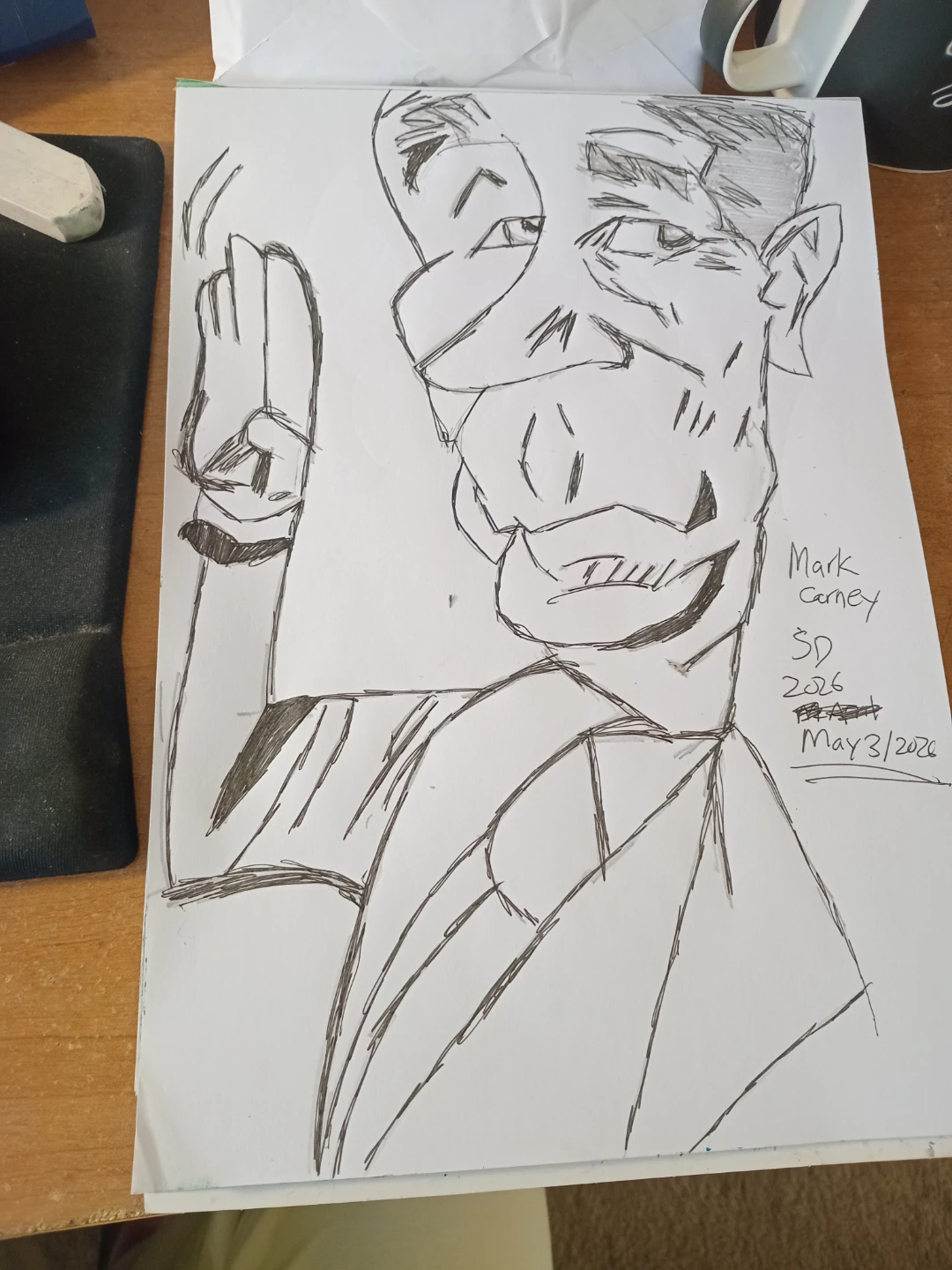 MARK CARNEY DRAWING ILLUSTRATION BY CUSTOM ARTIST - photo 2