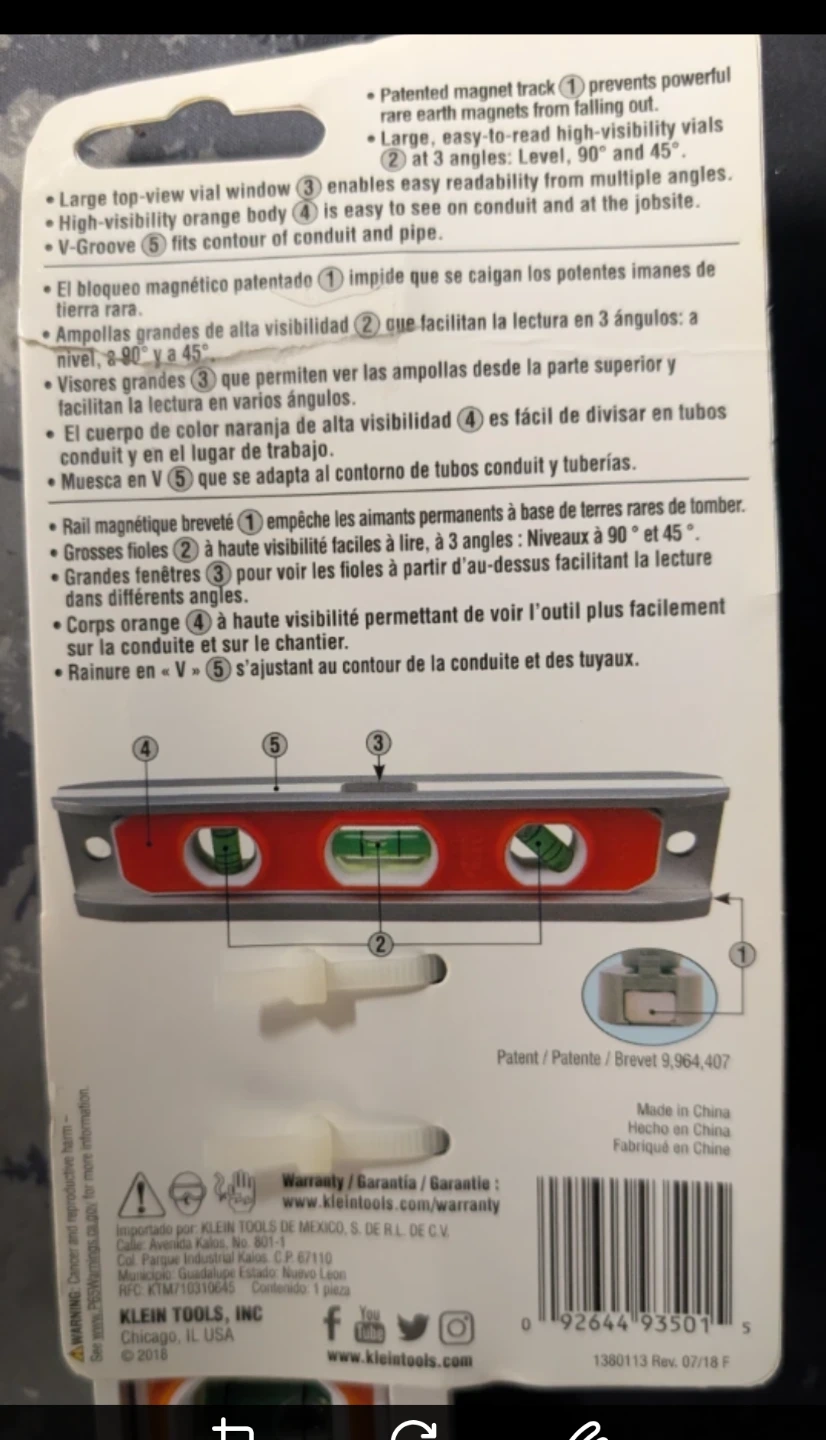 Klein Tools Aluminum Torpedo Level 9" - photo 2