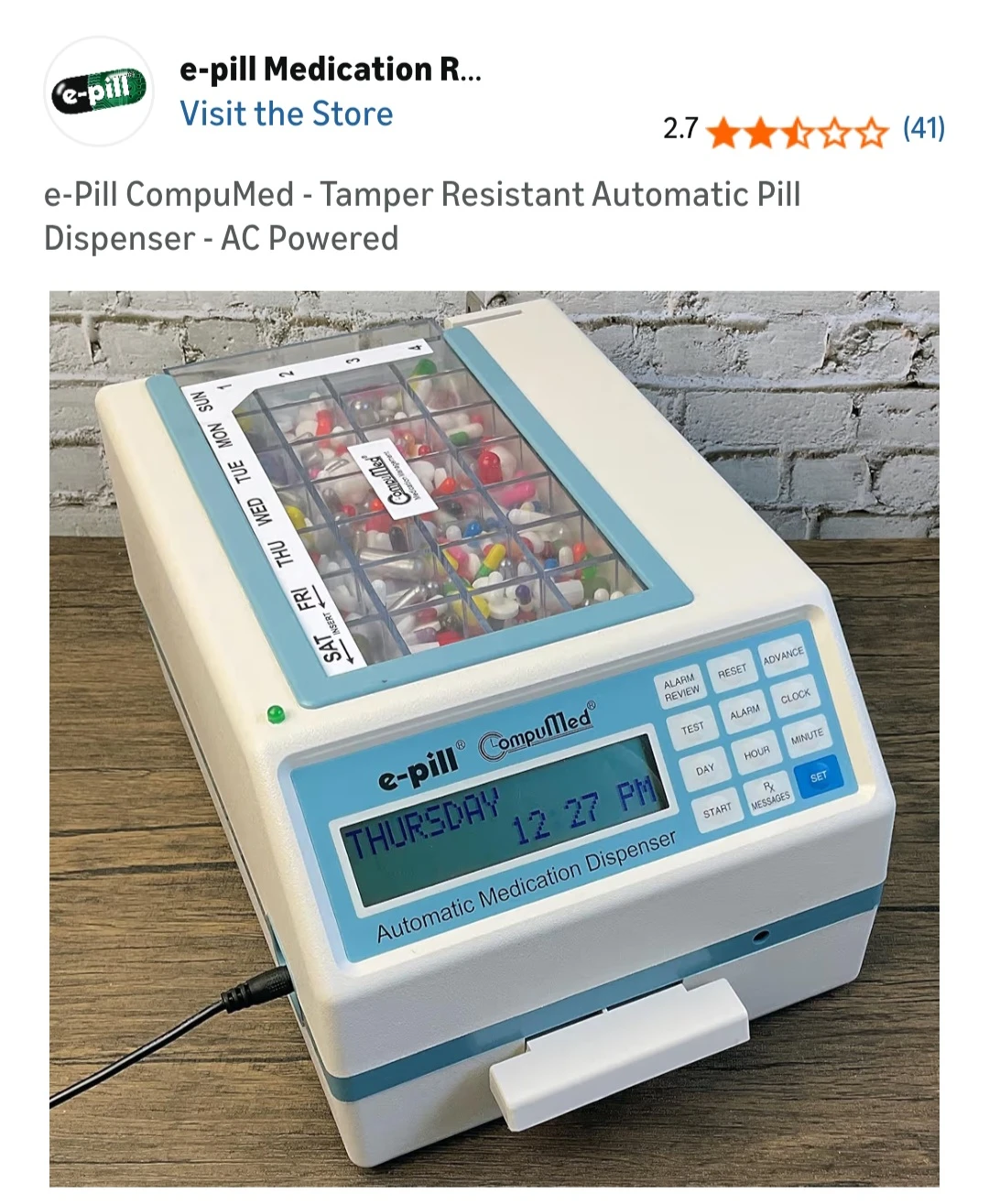 e-Pill CompuMed Automatic Tamper-Resistant Pill Dispenser - photo 5