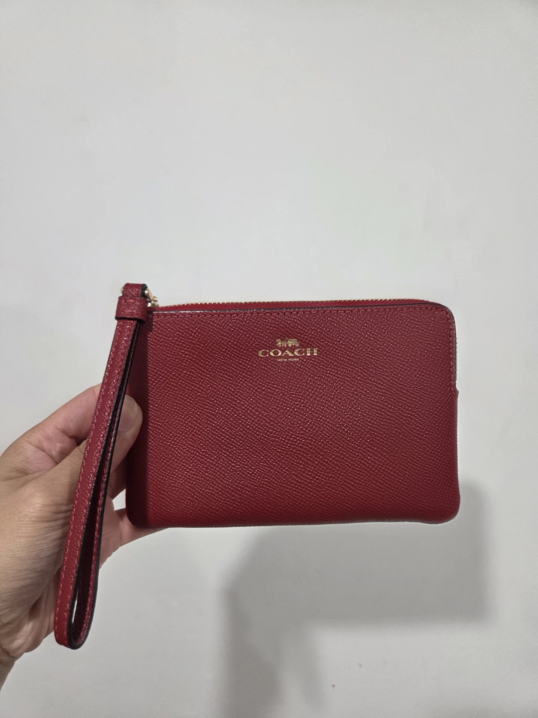 Coach Red Leather Wristlet Pouch