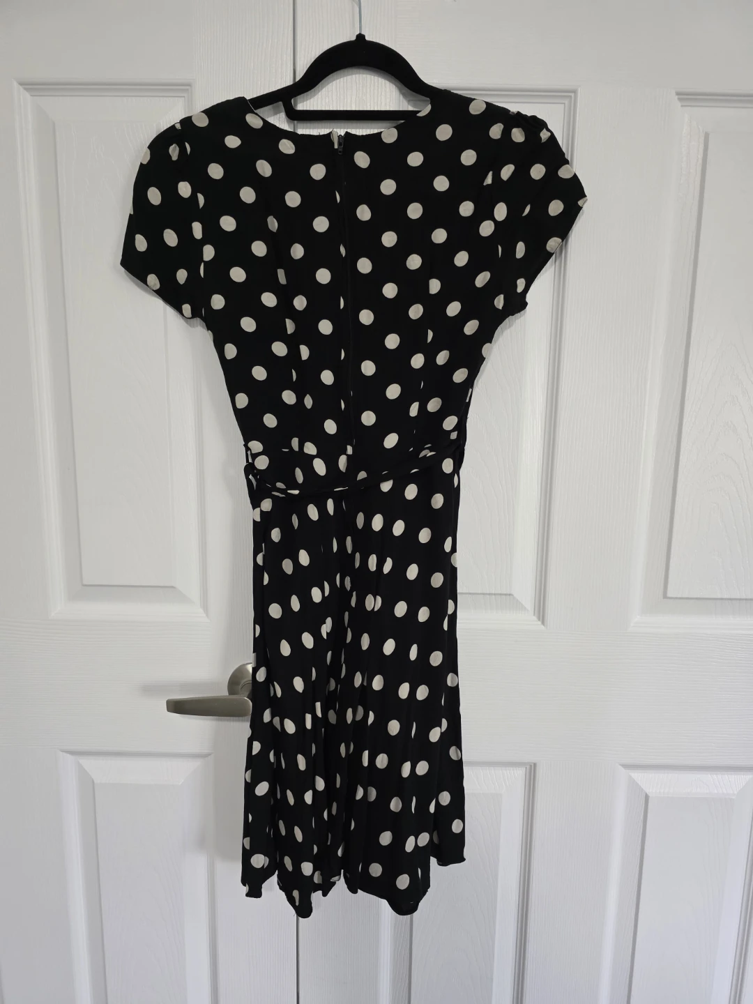 Wallis Petite Black Polka Dot Dress - Size 10 - photo 3