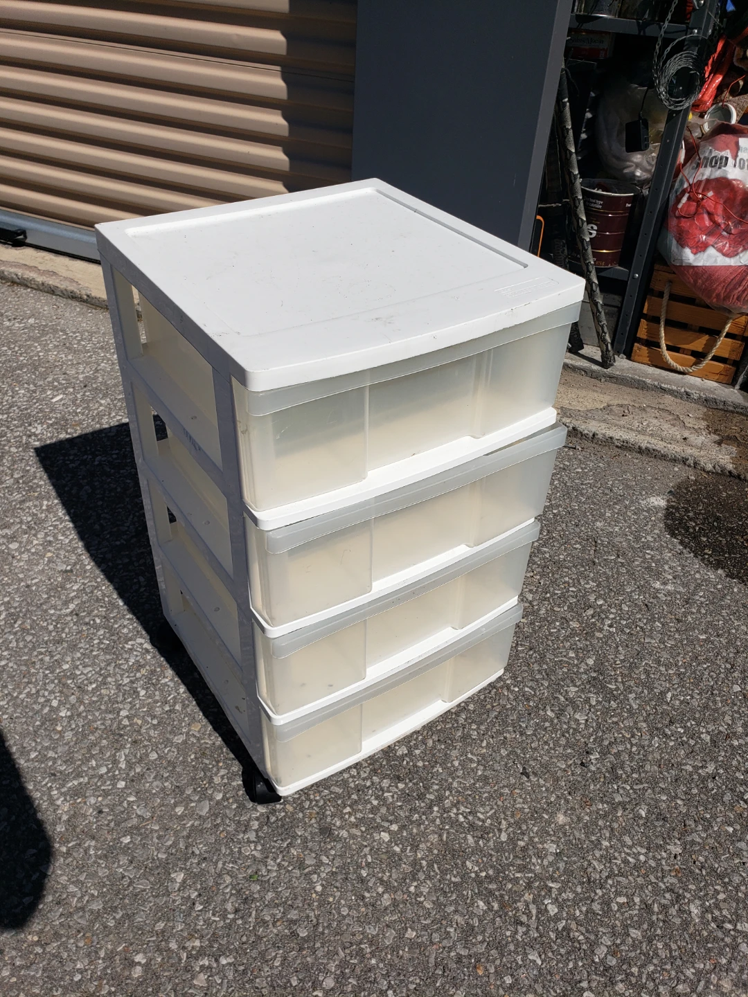 White 4-Drawer Rolling Storage Cart
