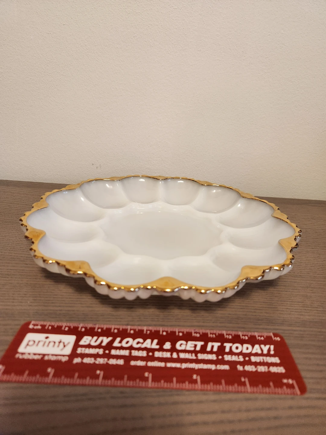White and Gold Divided Serving Dish - photo 3