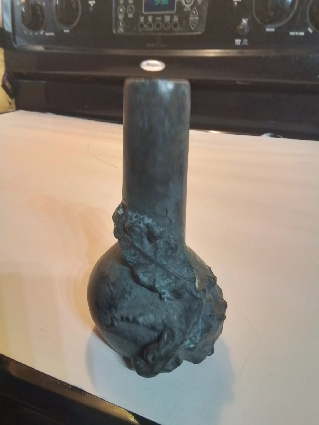 Antique Art Nouveau / Meiji Period Cast Bronze Miniature Vase - photo 2