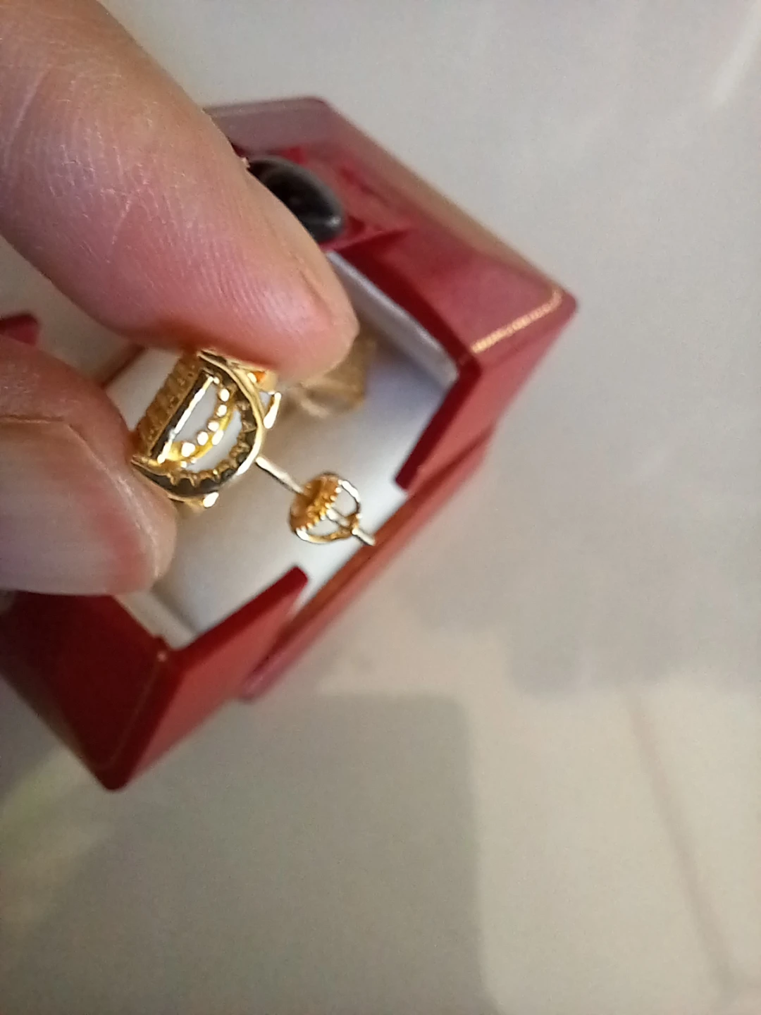 Square Stud Earrings with Crystals - photo 4