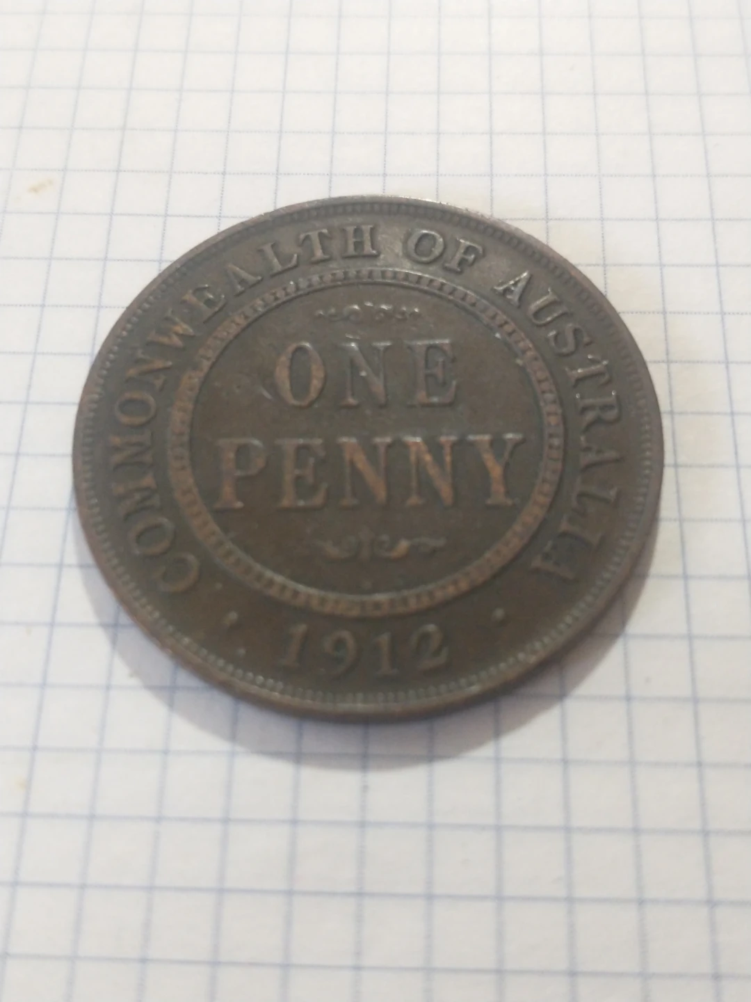 Lovely VF 1912 Australia George V one penny KM #23