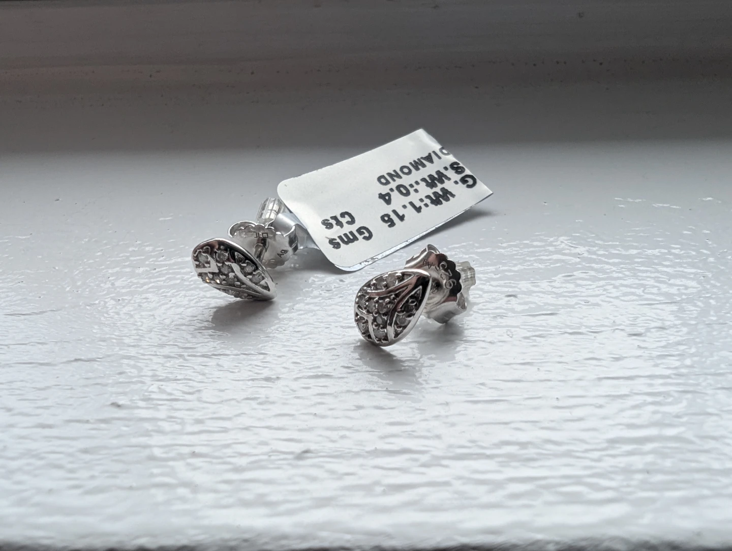 Brand New Silver Diamond Earrings For Sale