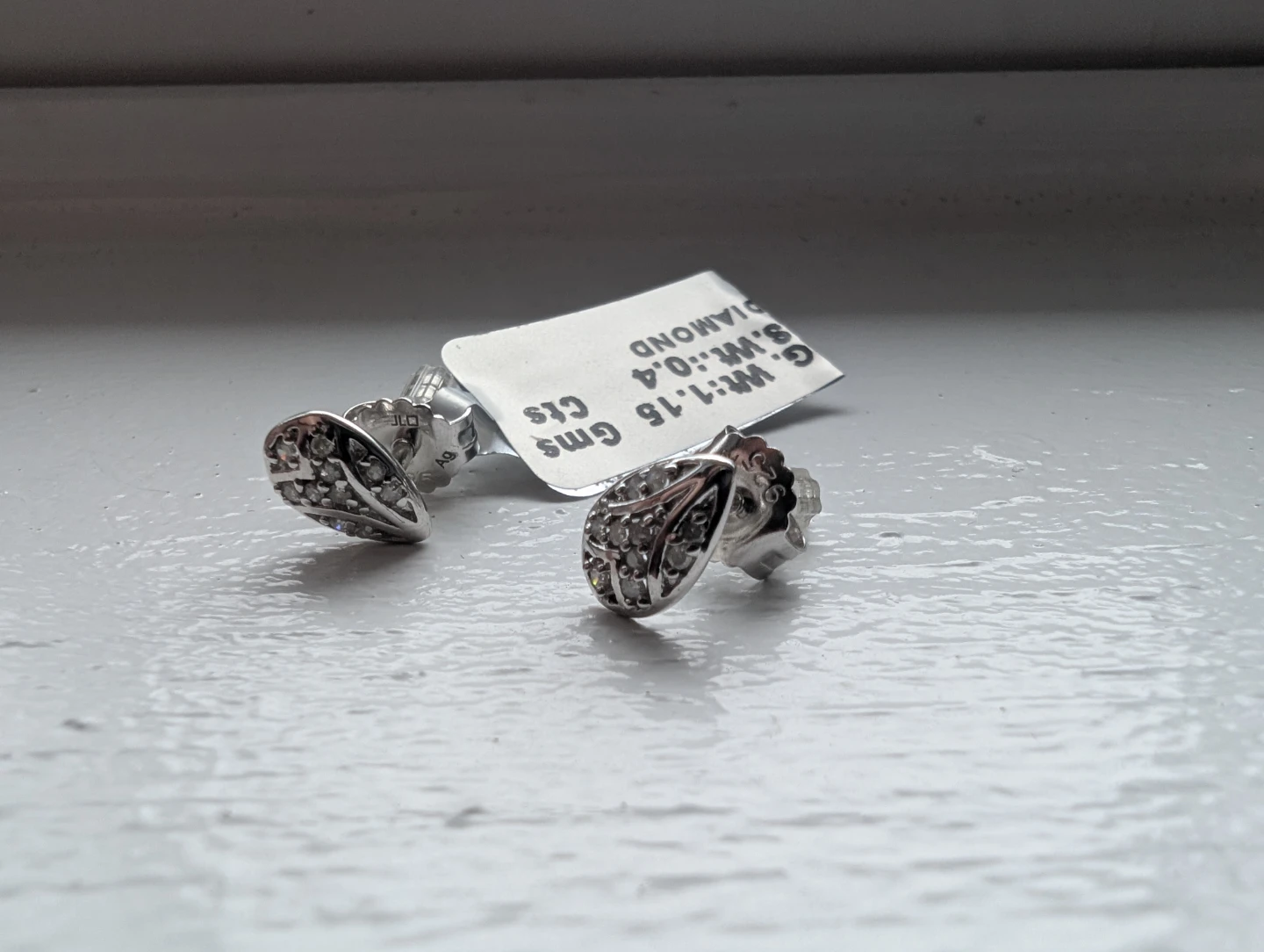 Brand New Silver Diamond Earrings For Sale - photo 3