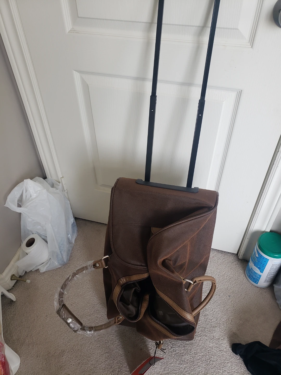 Dino Ferreani Brown Rolling Suitcase/Duffle Bag