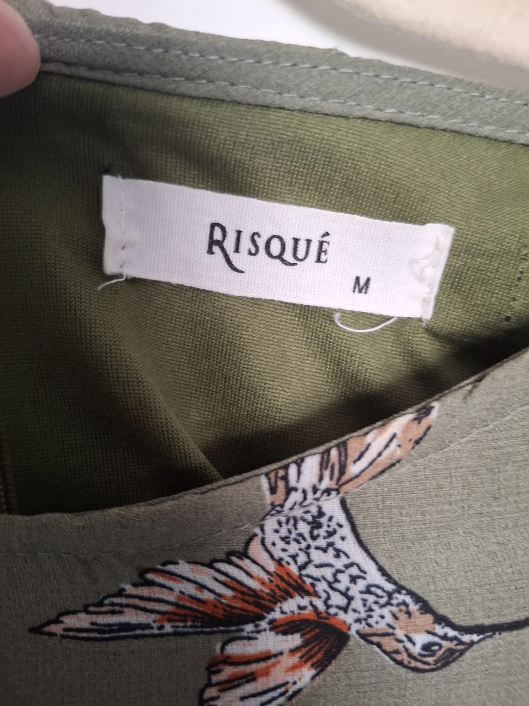 RISQUÉ Women's Green Hummingbird Print Pleated Dress - Size M - photo 2