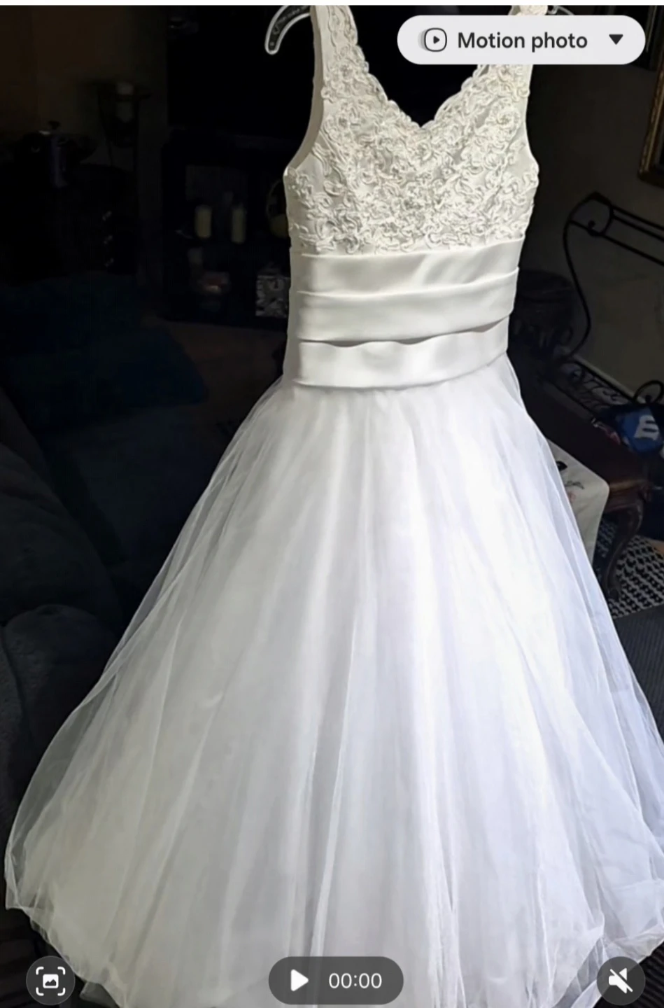 White Flower Girl Dress Style 1495 Size 8