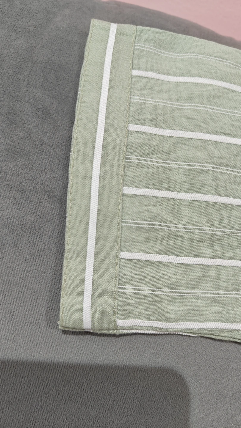 Light Green Striped Kurti with Leaf Embroidery - photo 3
