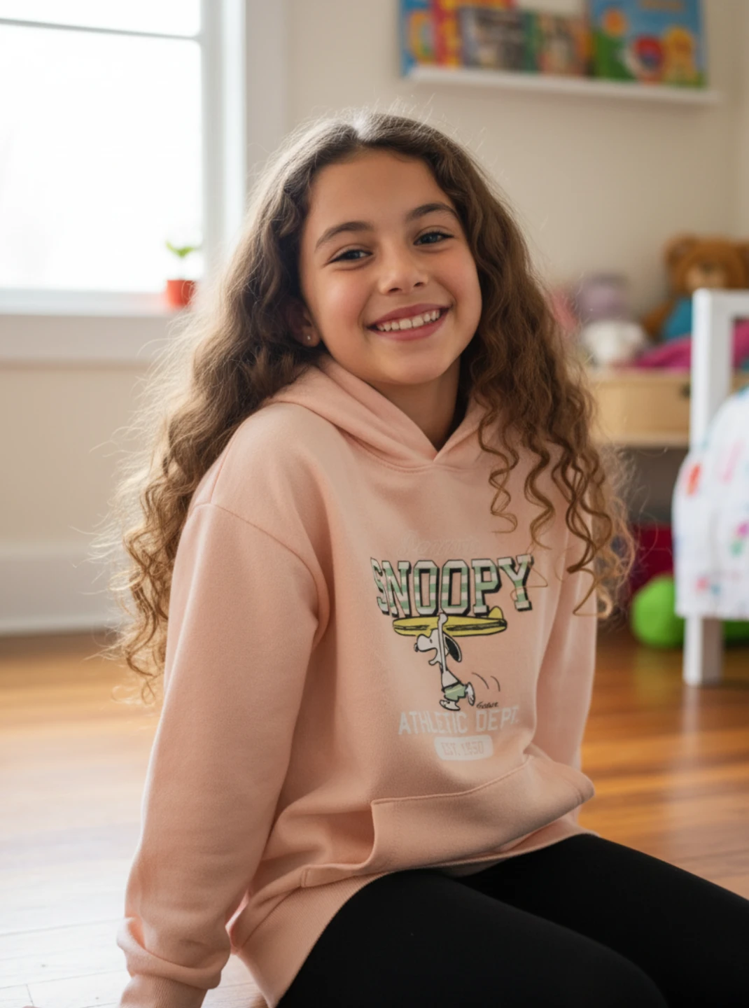Peanuts Snoopy Athletic Dept. Hoodie - Pink - M/M (10-12)