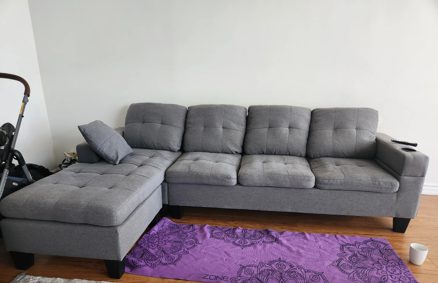 Grey Sectional Sofa with Chaise