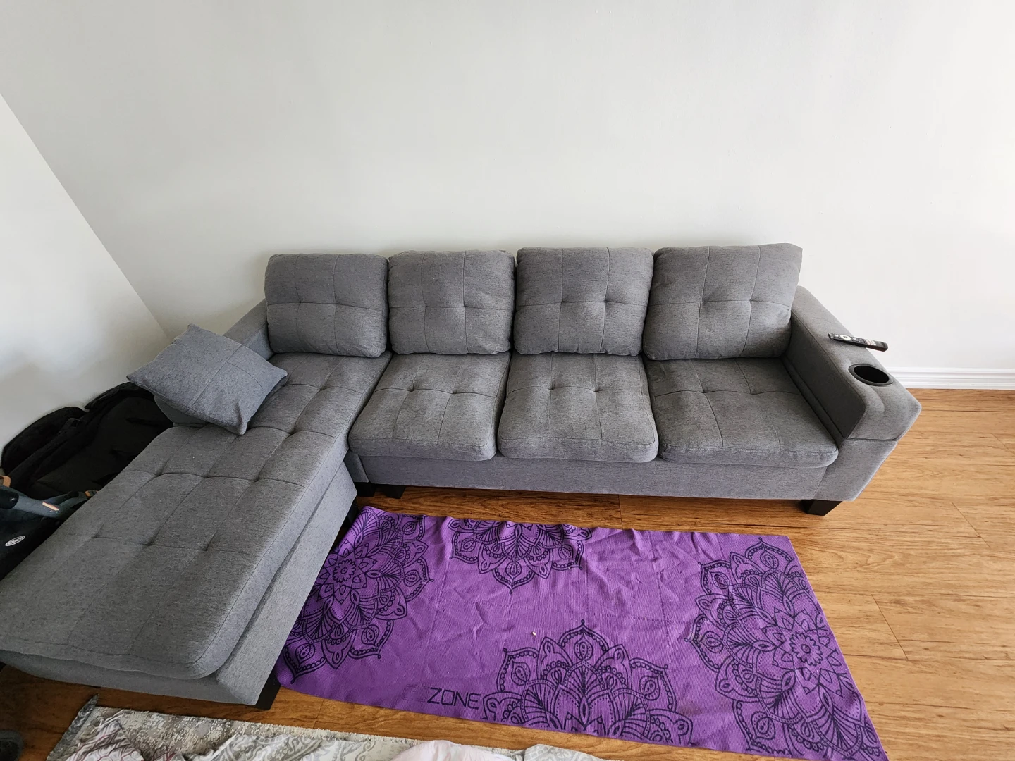 Grey Sectional Sofa with Chaise - photo 2
