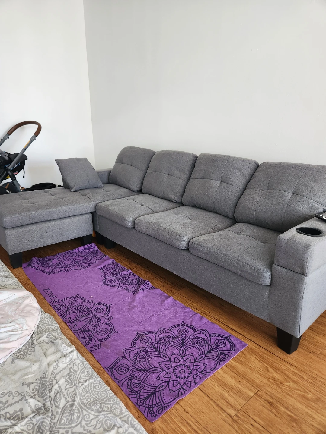 Grey Sectional Sofa with Chaise - photo 3