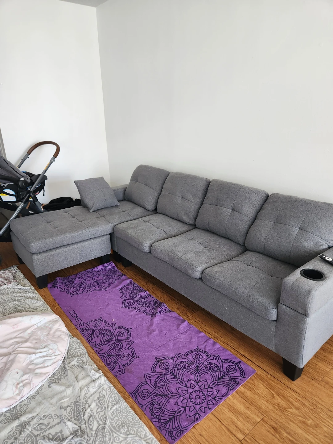 Grey Sectional Sofa with Chaise - photo 4