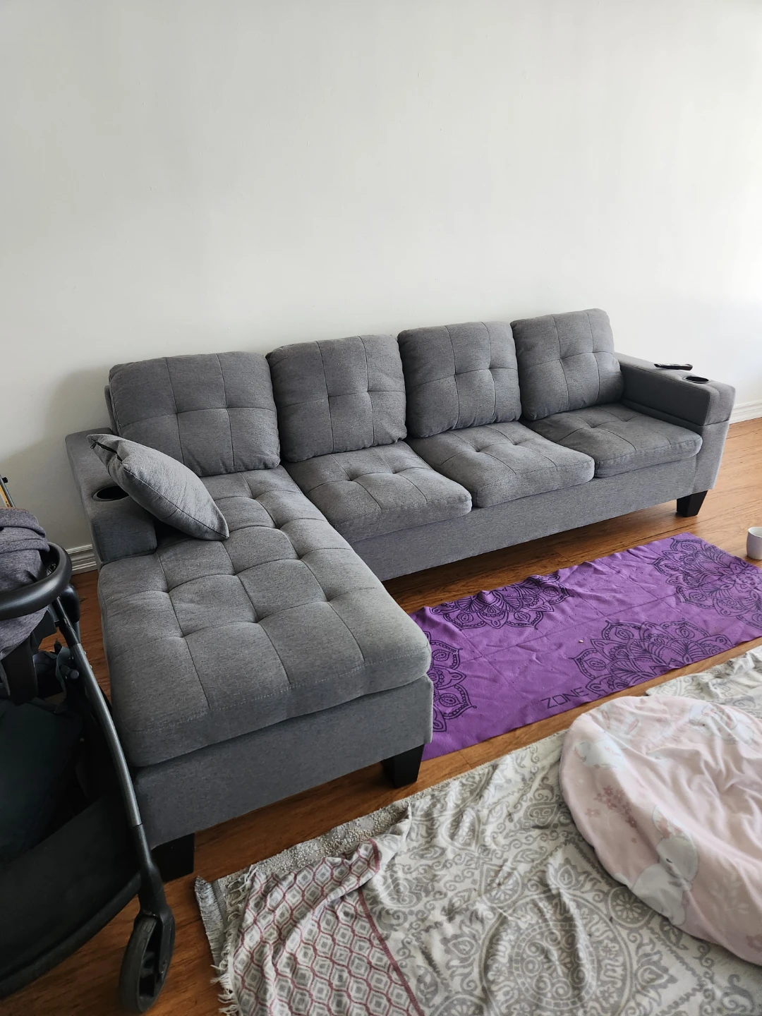 Grey Sectional Sofa with Chaise - photo 5