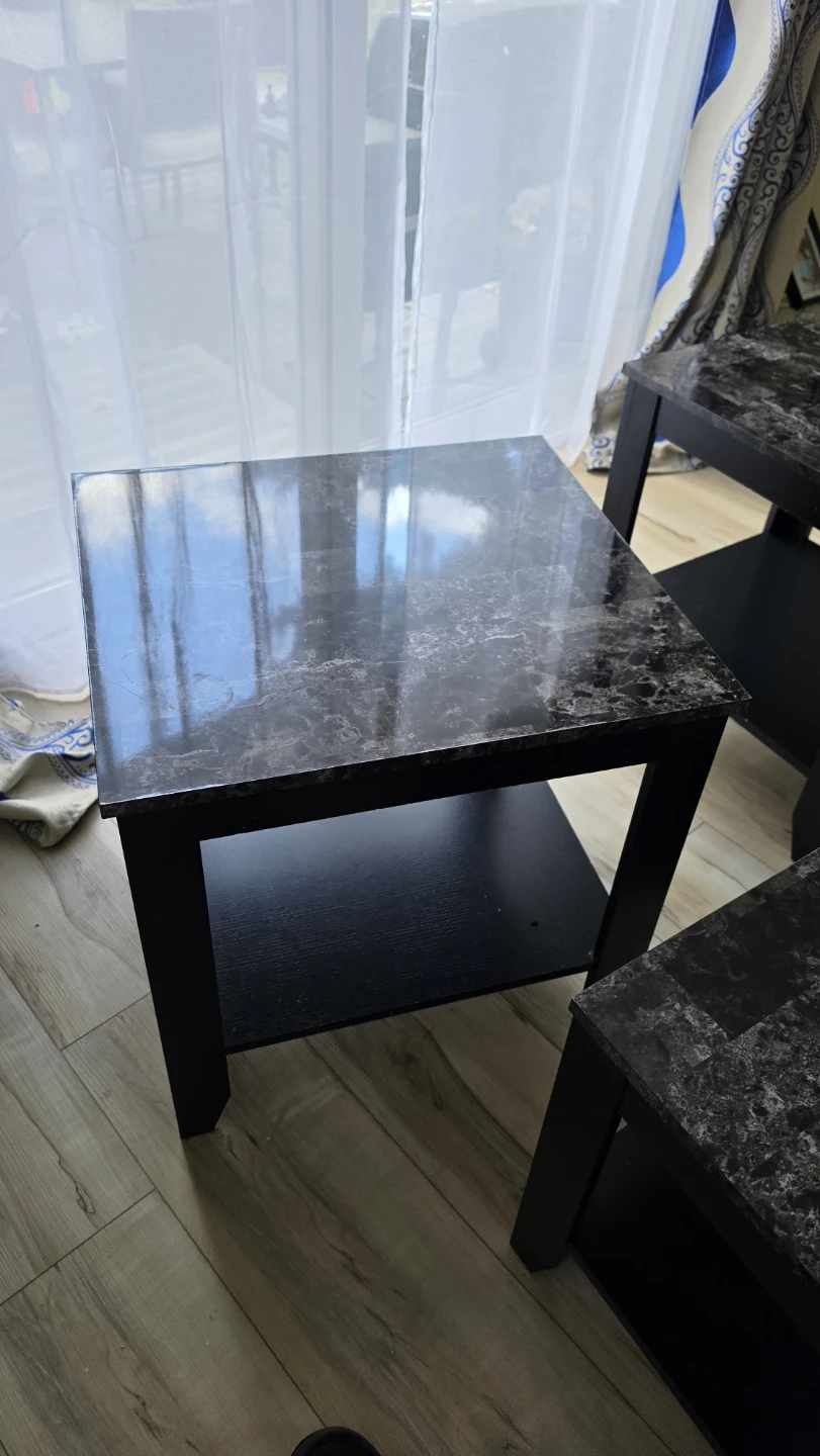 Marble Look Coffee Table and End Tables Set - photo 3