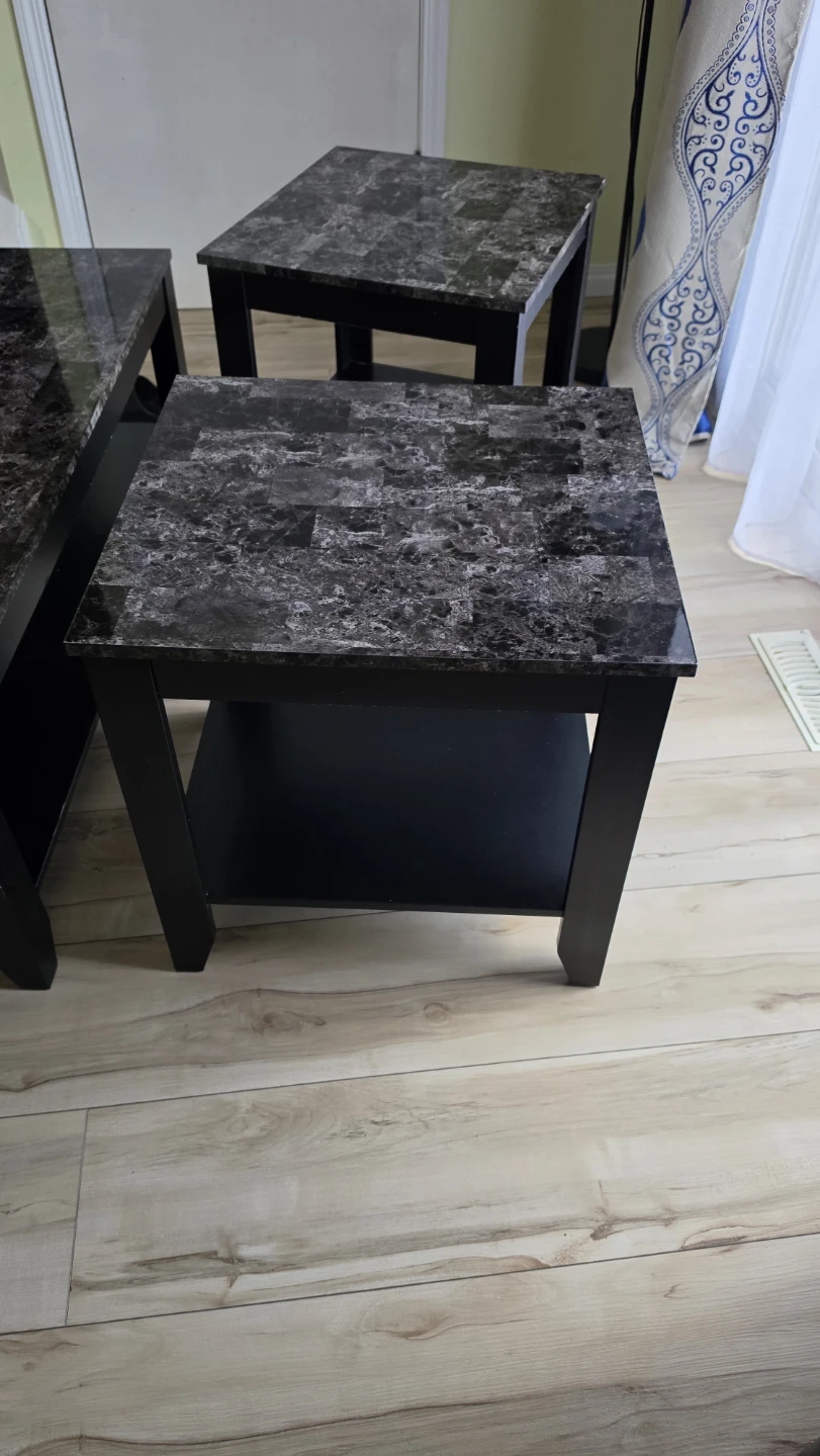 Marble Look Coffee Table and End Tables Set - photo 4