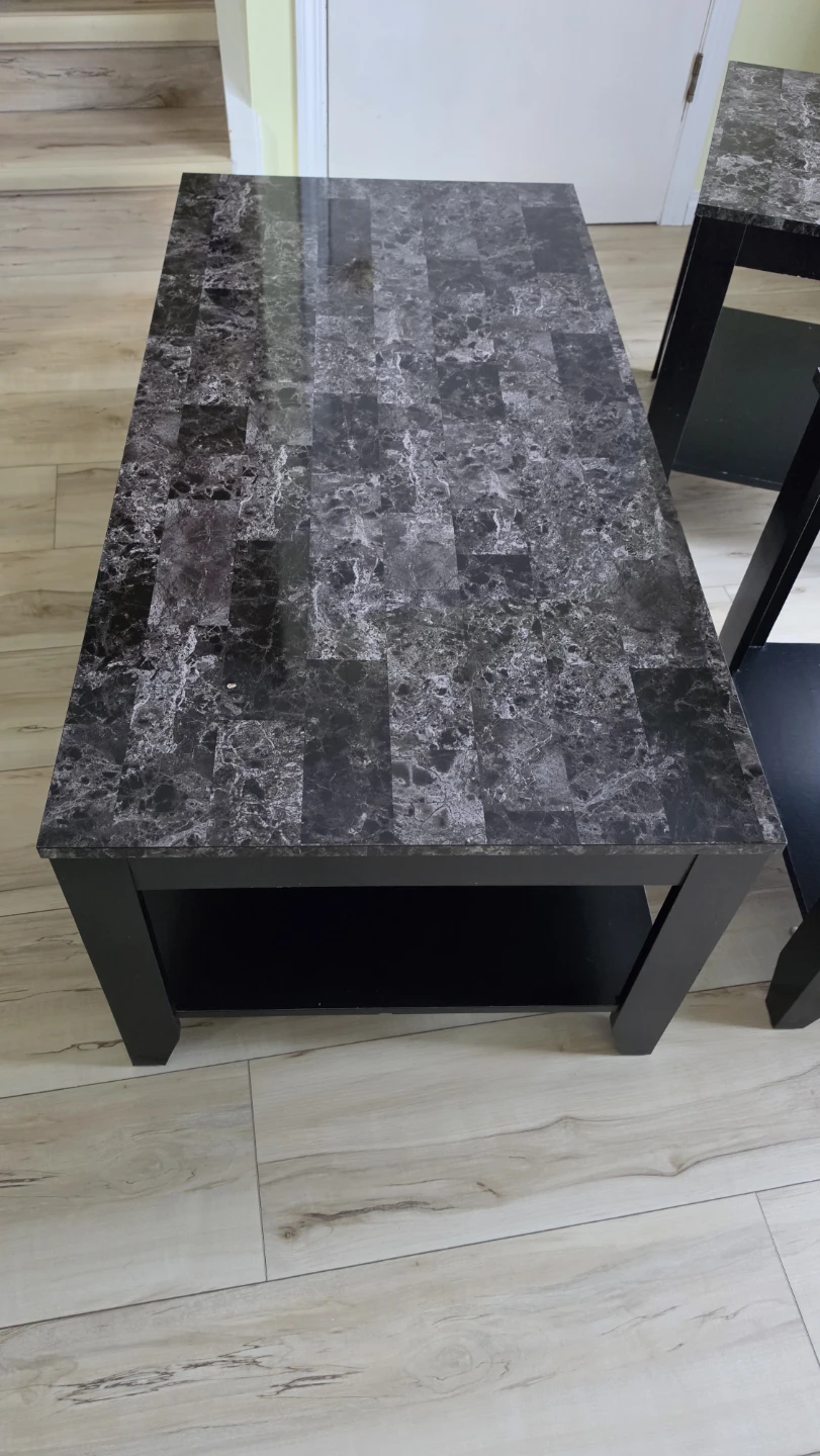 Marble Look Coffee Table and End Tables Set - photo 5