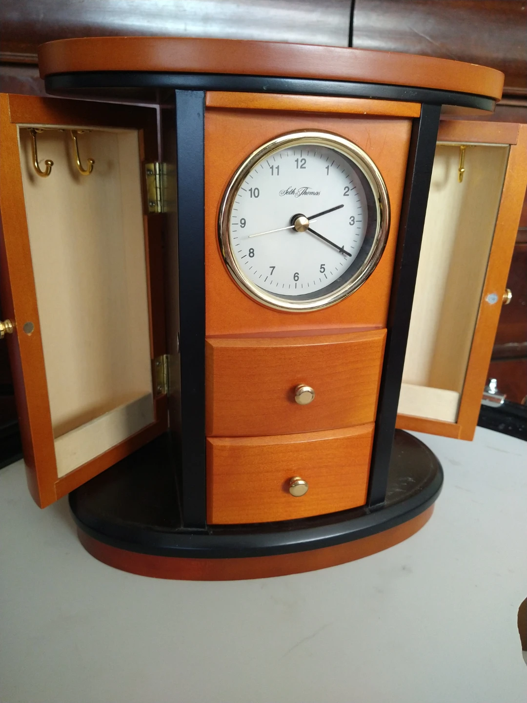 Vintage Seth Thomas Treasure Jewelry Box Clock - photo 5