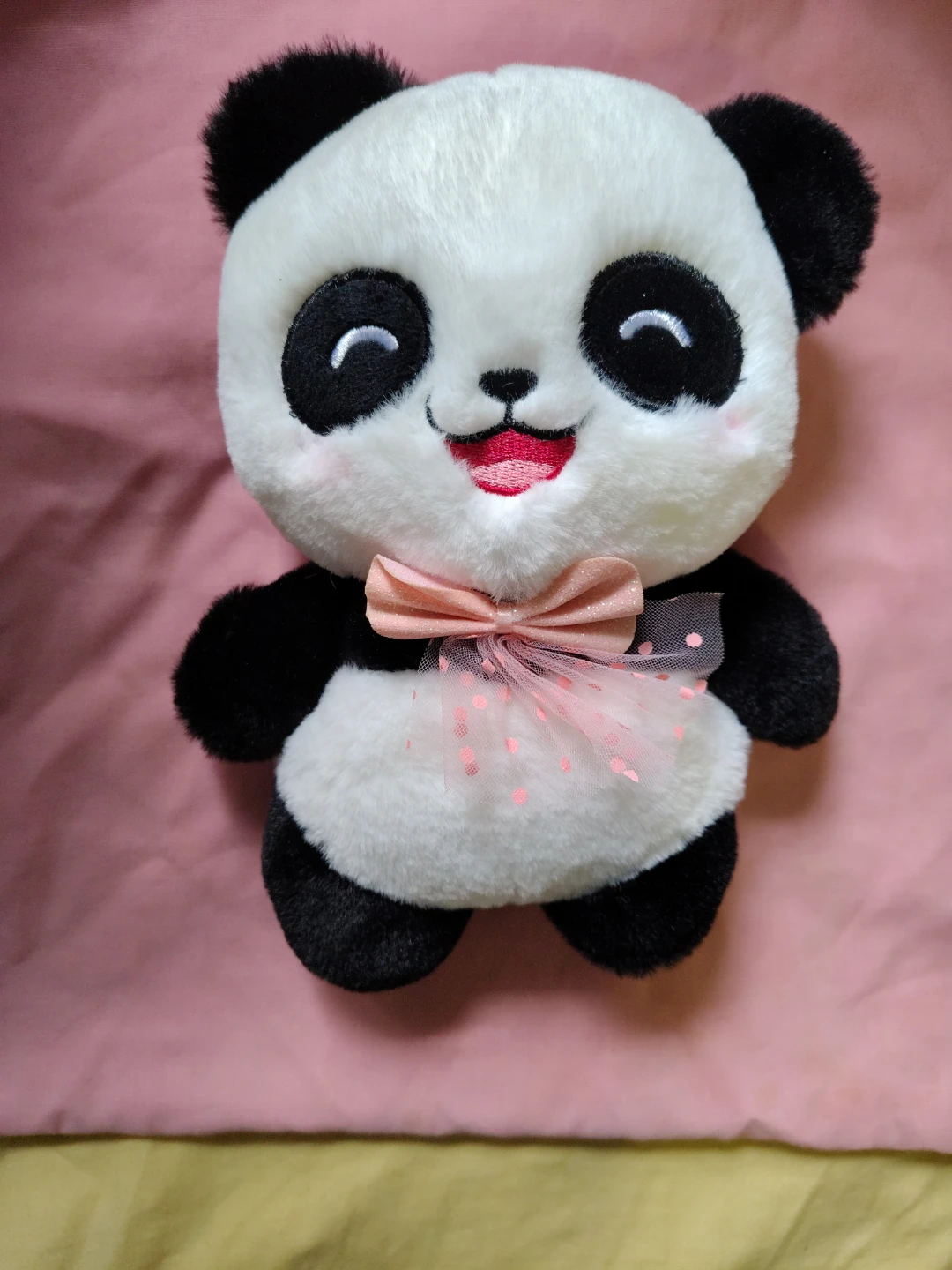 Plush Panda with Pink Bow and Skirt