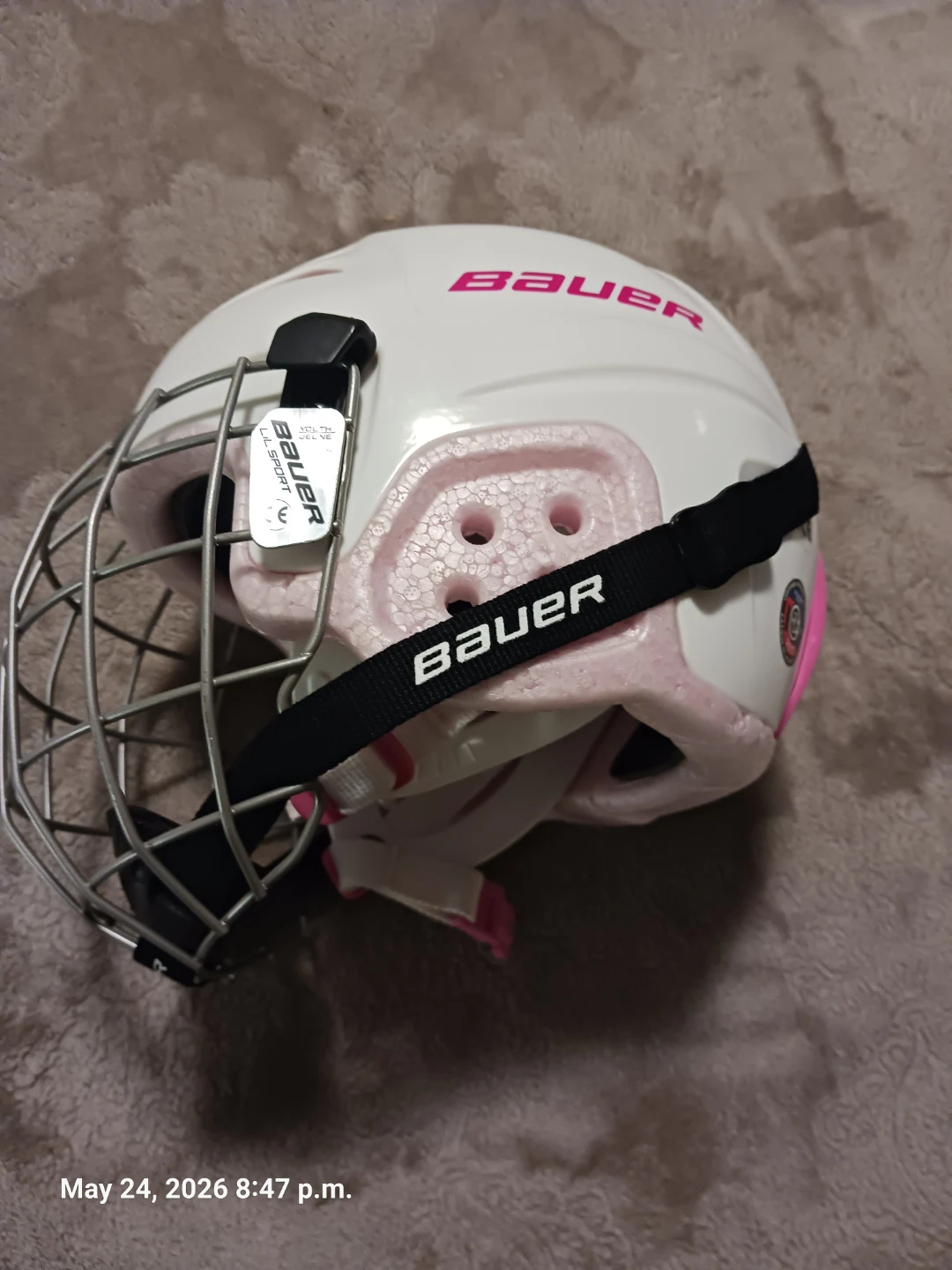 Bauer Lil' Sport Hockey Helmet with Cage - Size 6-6 3/4