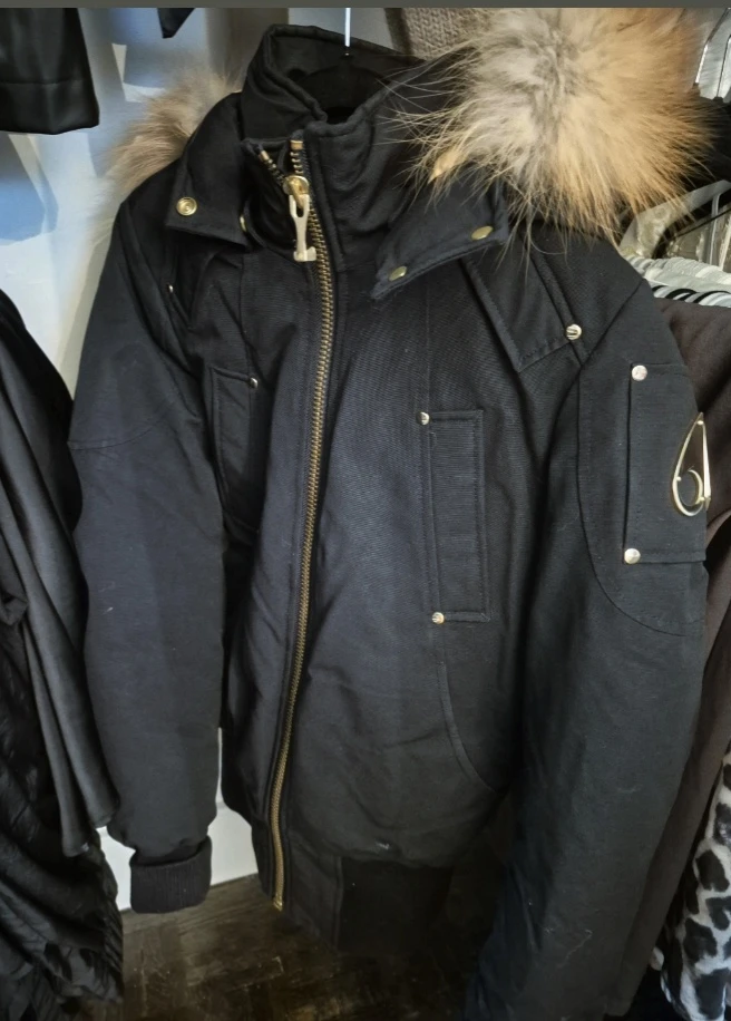 Moose Knuckles Black Bomber Jacket with Fur Hood - photo 5