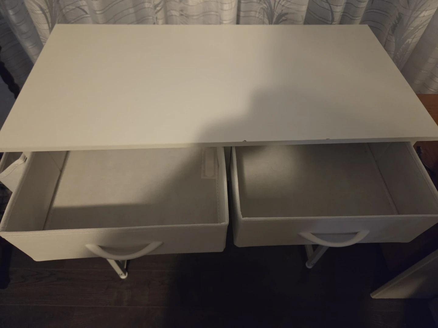 White 2-Drawer Vanity Table with Side Organizer - photo 3