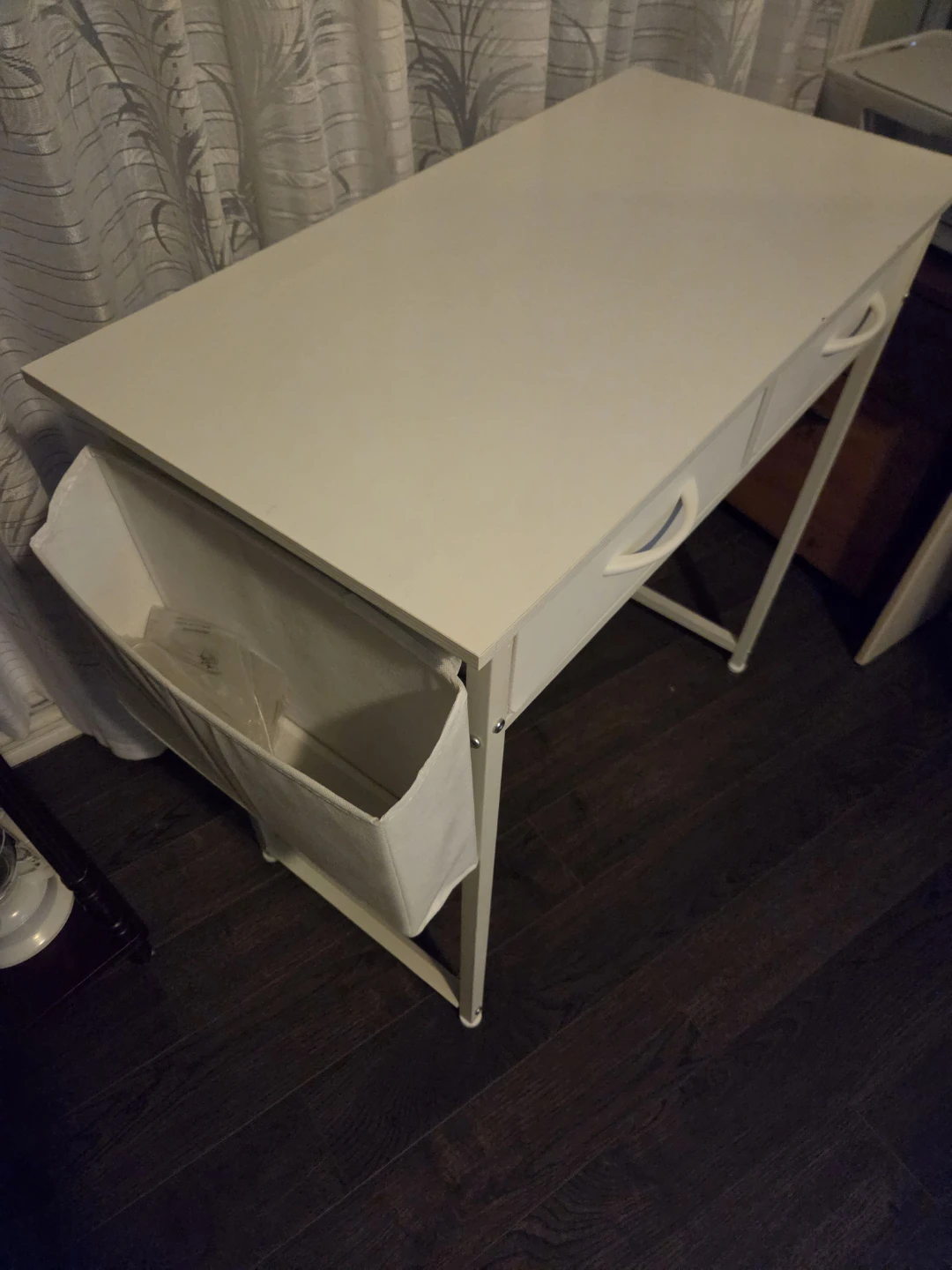 White 2-Drawer Vanity Table with Side Organizer - photo 4