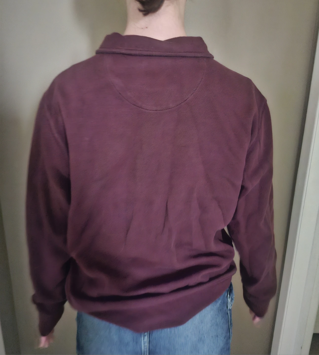 Maroon 1/4 Zip Pullover Sweatshirt - photo 2