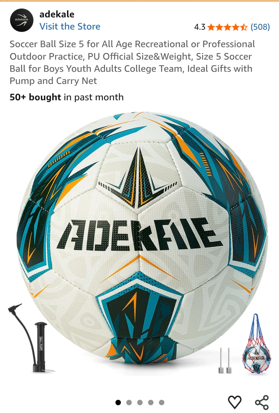 Aderfrie Soccer Ball Size 5