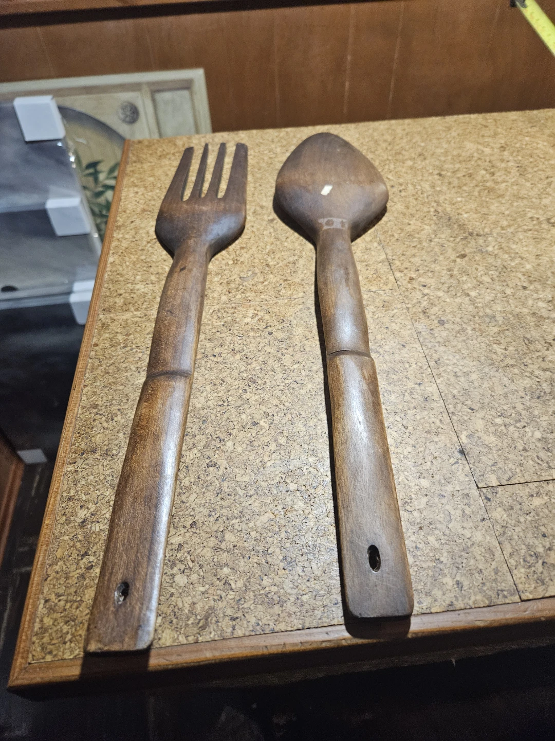 Carved Wooden Spoon and Fork Set - photo 4