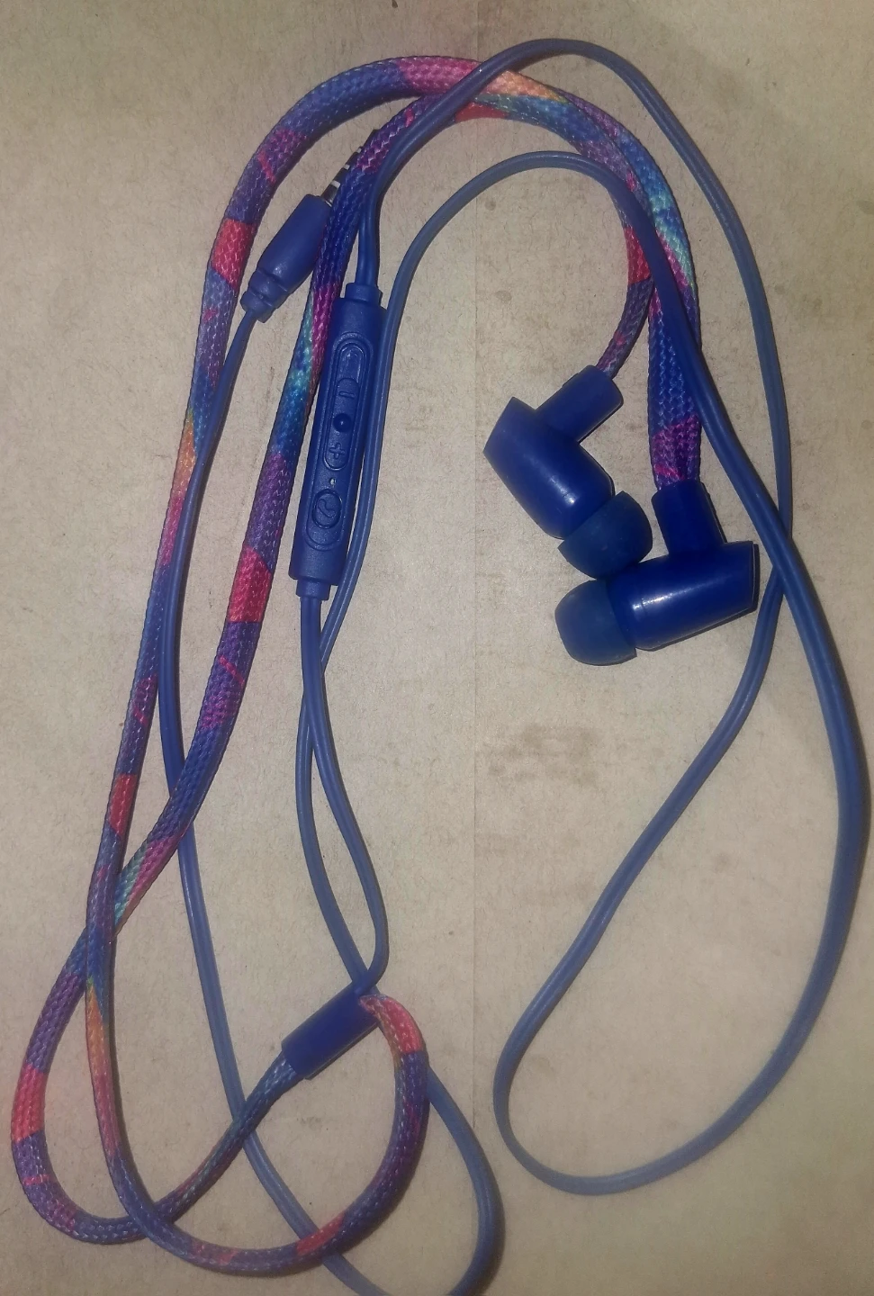 Blue & Colourful Wired Earbuds with In-Line Mic