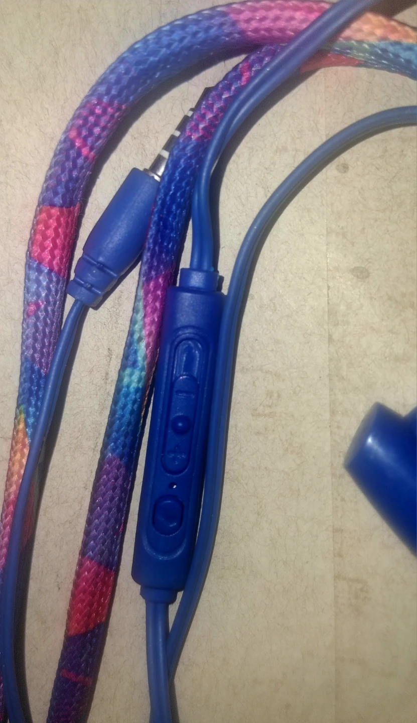 Blue & Colourful Wired Earbuds with In-Line Mic - photo 2