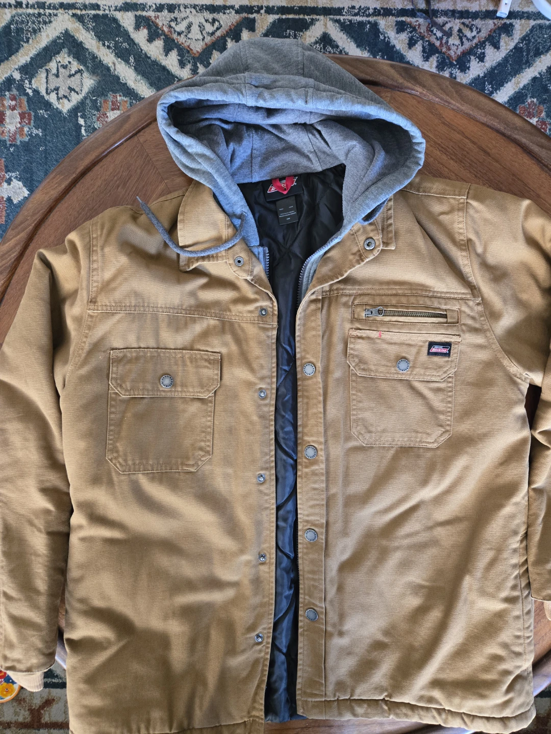 Dickies canvas hooded shirt jacket [L]