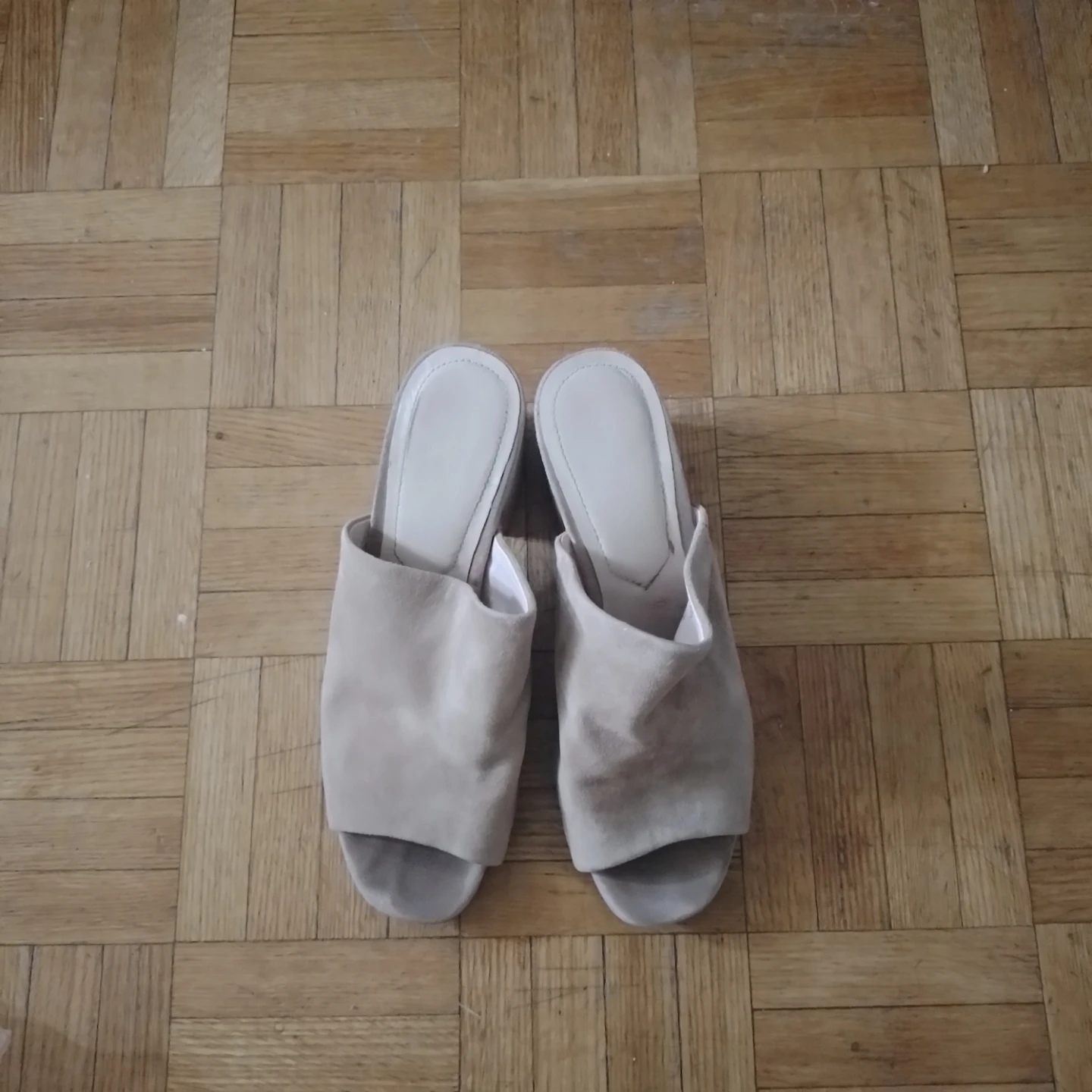 Tan Suede Block Heel Mules - photo 2