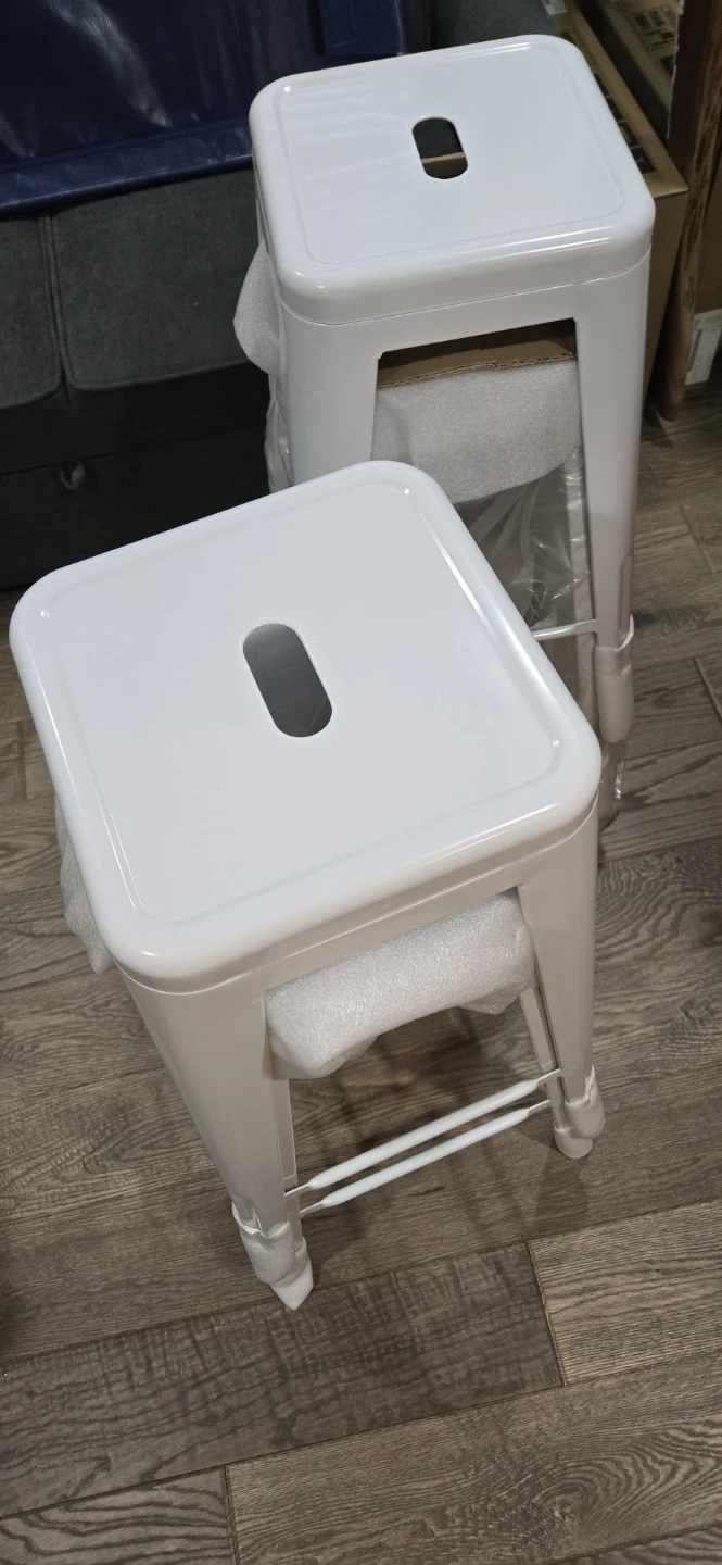 Brand New White Metal Counter Stool (Set of 4)